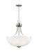 Myhouse Lighting Generation Lighting - 6616503-962 - Three Light Pendant - Geary - Brushed Nickel