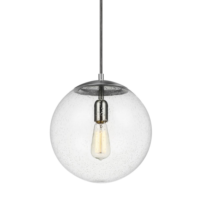 Myhouse Lighting Visual Comfort Studio - 6701801-04 - One Light Pendant - Leo - Hanging Globe - Satin Aluminum