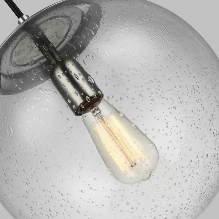 Myhouse Lighting Visual Comfort Studio - 6701801-04 - One Light Pendant - Leo - Hanging Globe - Satin Aluminum