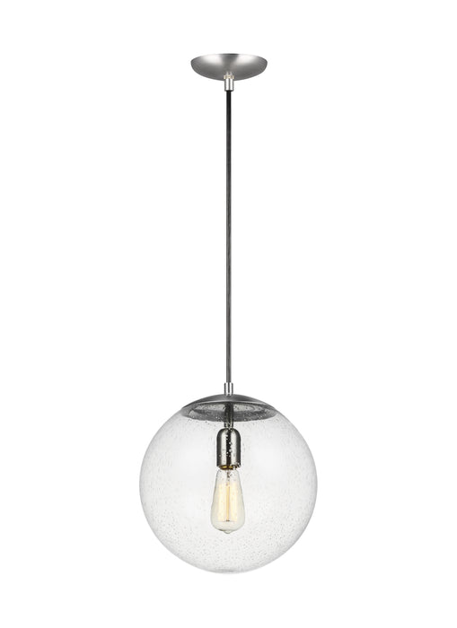 Myhouse Lighting Visual Comfort Studio - 6701801-04 - One Light Pendant - Leo - Hanging Globe - Satin Aluminum