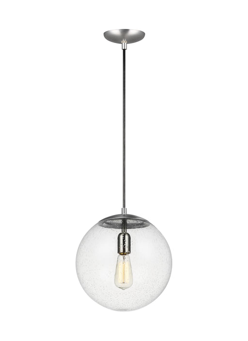 Myhouse Lighting Visual Comfort Studio - 6701801-04 - One Light Pendant - Leo - Hanging Globe - Satin Aluminum