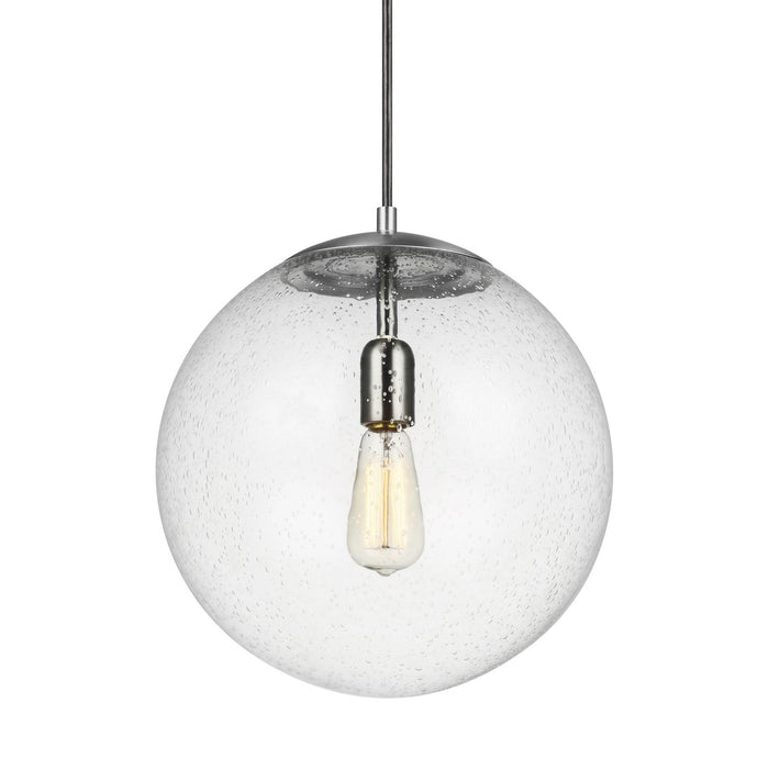 Myhouse Lighting Visual Comfort Studio - 6801801-04 - One Light Pendant - Leo - Hanging Globe - Satin Aluminum