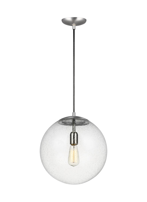 Myhouse Lighting Visual Comfort Studio - 6801801-04 - One Light Pendant - Leo - Hanging Globe - Satin Aluminum