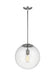 Myhouse Lighting Visual Comfort Studio - 6801801-04 - One Light Pendant - Leo - Hanging Globe - Satin Aluminum