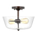 Myhouse Lighting Generation Lighting - 7714502-710 - Two Light Ceiling Semi-Flush Mount - Belton - Bronze