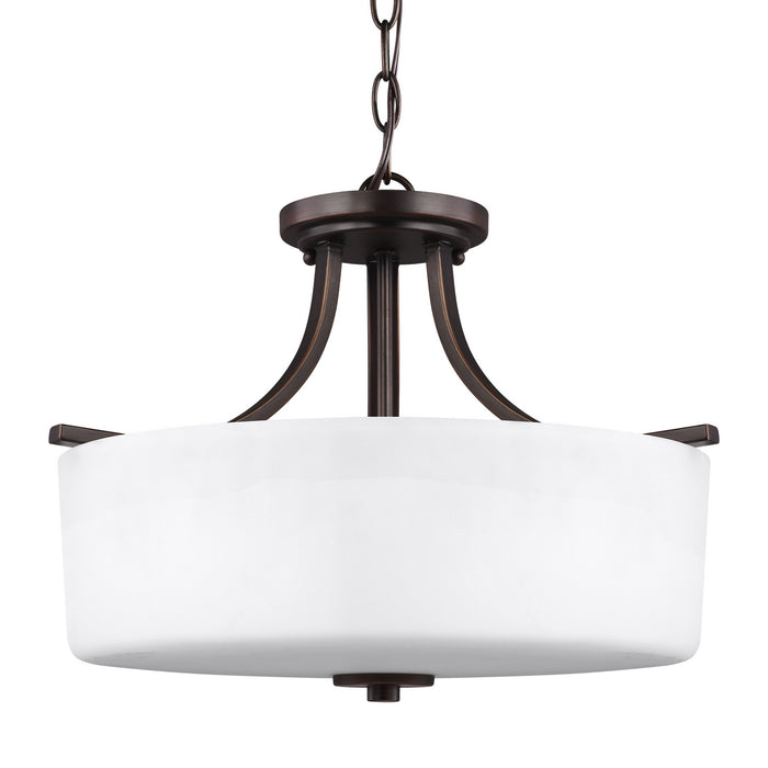 Myhouse Lighting Generation Lighting - 7728803-710 - Three Light Semi-Flush Mount - Canfield - Bronze