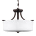 Myhouse Lighting Generation Lighting - 7728803-710 - Three Light Semi-Flush Mount - Canfield - Bronze