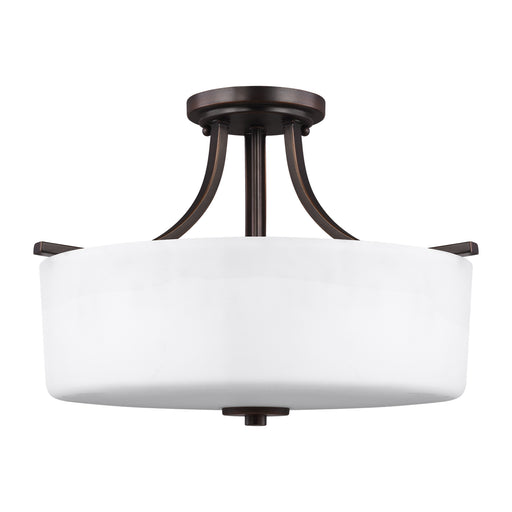 Myhouse Lighting Generation Lighting - 7728803-710 - Three Light Semi-Flush Mount - Canfield - Bronze