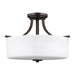 Myhouse Lighting Generation Lighting - 7728803-710 - Three Light Semi-Flush Mount - Canfield - Bronze