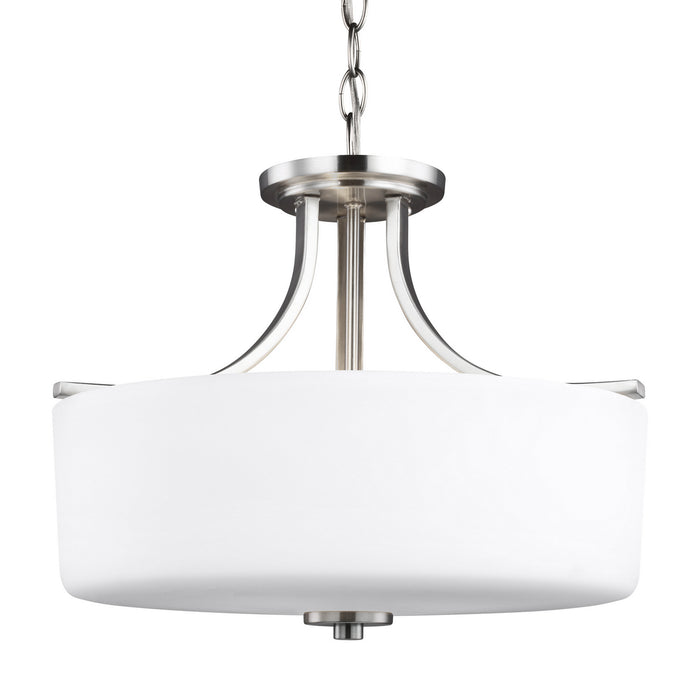 Myhouse Lighting Generation Lighting - 7728803-962 - Three Light Semi-Flush Mount - Canfield - Brushed Nickel