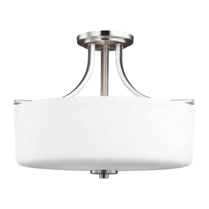 Myhouse Lighting Generation Lighting - 7728803-962 - Three Light Semi-Flush Mount - Canfield - Brushed Nickel