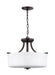 Myhouse Lighting Generation Lighting - 7728803EN3-710 - Three Light Semi-Flush Mount - Canfield - Bronze