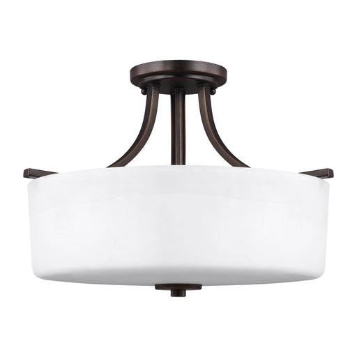 Myhouse Lighting Generation Lighting - 7728803EN3-710 - Three Light Semi-Flush Mount - Canfield - Bronze