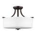 Myhouse Lighting Generation Lighting - 7728803EN3-710 - Three Light Semi-Flush Mount - Canfield - Bronze