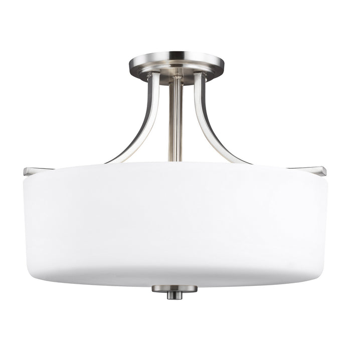 Myhouse Lighting Generation Lighting - 7728803EN3-962 - Three Light Semi-Flush Mount - Canfield - Brushed Nickel