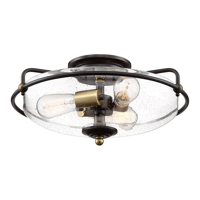 Myhouse Lighting Quoizel - GFC1617PN - Three Light Flush Mount - Griffin - Palladian Bronze