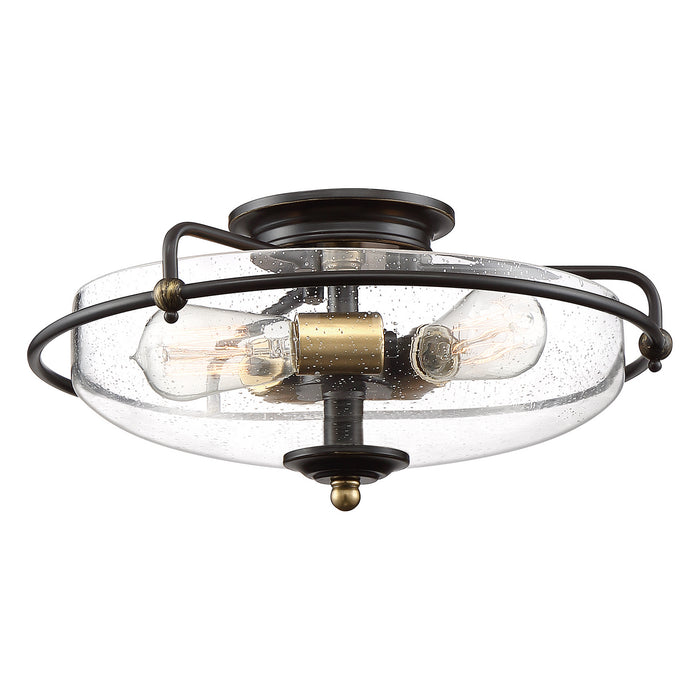 Myhouse Lighting Quoizel - GFC1617PN - Three Light Flush Mount - Griffin - Palladian Bronze