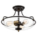 Myhouse Lighting Quoizel - GFC1717PN - Three Light Semi-Flush Mount - Griffin - Palladian Bronze