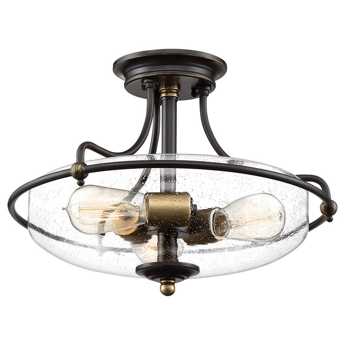 Myhouse Lighting Quoizel - GFC1717PN - Three Light Semi-Flush Mount - Griffin - Palladian Bronze