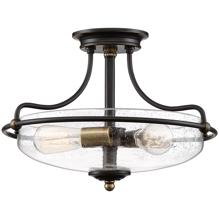 Myhouse Lighting Quoizel - GFC1717PN - Three Light Semi-Flush Mount - Griffin - Palladian Bronze