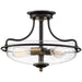 Myhouse Lighting Quoizel - GFC1717PN - Three Light Semi-Flush Mount - Griffin - Palladian Bronze