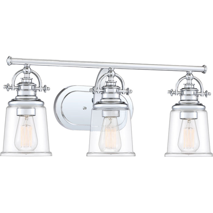 Myhouse Lighting Quoizel - GRT8603C - Three Light Bath Fixture - Grant - Polished Chrome