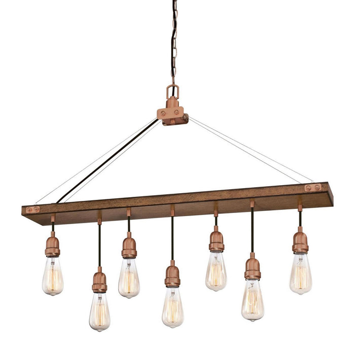 Myhouse Lighting Westinghouse Lighting - 6351400 - Seven Light Chandelier - Elway - Barnwood And Washed Copper