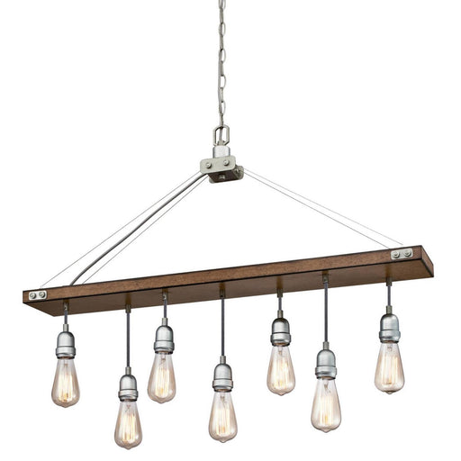 Myhouse Lighting Westinghouse Lighting - 6351500 - Seven Light Chandelier - Elway - Barnwood And Galvanized Steel