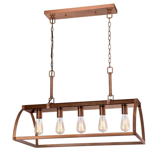 Myhouse Lighting Westinghouse Lighting - 6351600 - Five Light Chandelier - Oak Lane - Barnwood And Washed Copper