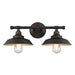 Myhouse Lighting Westinghouse Lighting - 6354800 - Two Light Wall Sconce - Iron Hill - Oil Rubbed Bronze With Highlights