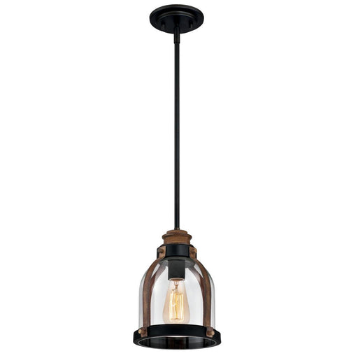 Myhouse Lighting Westinghouse Lighting - 6356300 - One Light Mini Pendant - Cindy - Oil Rubbed Bronze And Barnwood