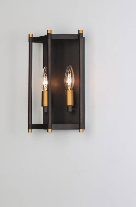 Myhouse Lighting Maxim - 13599OIAB - Two Light Wall Sconce - Wellington - Oil Rubbed Bronze / Antique Brass