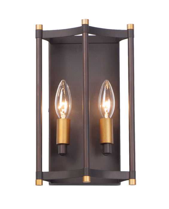 Myhouse Lighting Maxim - 13599OIAB - Two Light Wall Sconce - Wellington - Oil Rubbed Bronze / Antique Brass