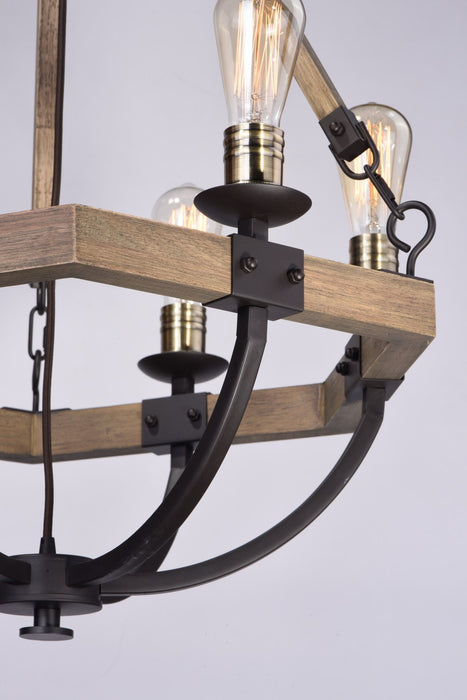 Myhouse Lighting Maxim - 20335WOBZ - Six Light Chandelier - Lodge - Weathered Oak / Bronze