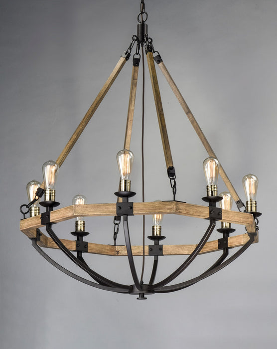 Myhouse Lighting Maxim - 20338WOBZ - Eight Light Chandelier - Lodge - Weathered Oak / Bronze