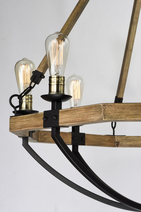 Myhouse Lighting Maxim - 20338WOBZ - Eight Light Chandelier - Lodge - Weathered Oak / Bronze