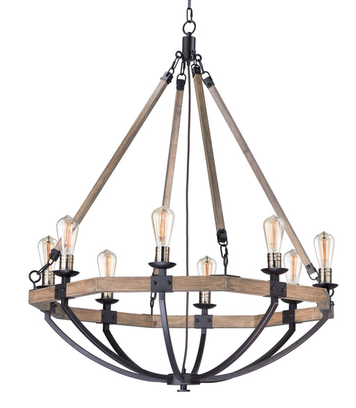 Myhouse Lighting Maxim - 20338WOBZ - Eight Light Chandelier - Lodge - Weathered Oak / Bronze