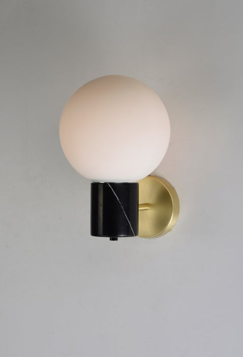 Myhouse Lighting Maxim - 26030SWSBRBK - One Light Wall Sconce - Vesper - Satin Brass / Black