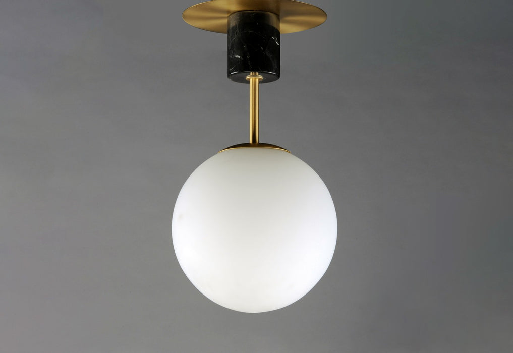 Myhouse Lighting Maxim - 26031SWSBRBK - One Light Semi-Flush Mount - Vesper - Satin Brass / Black