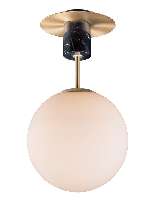 Myhouse Lighting Maxim - 26031SWSBRBK - One Light Semi-Flush Mount - Vesper - Satin Brass / Black