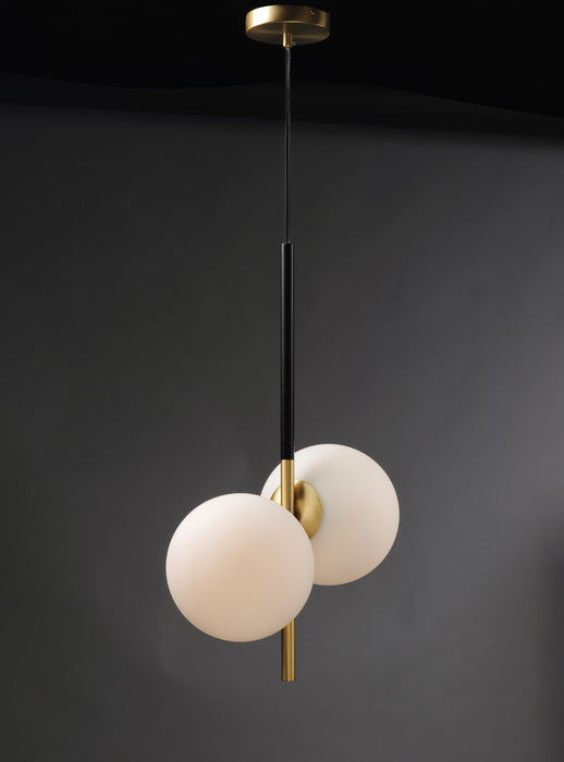 Myhouse Lighting Maxim - 26035SWSBRBK - Two Light Pendant - Vesper - Satin Brass / Black