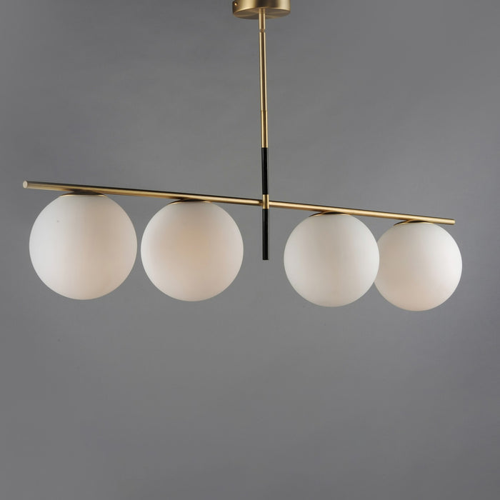 Myhouse Lighting Maxim - 26036SWSBRBK - Four Light Pendant - Vesper - Satin Brass / Black