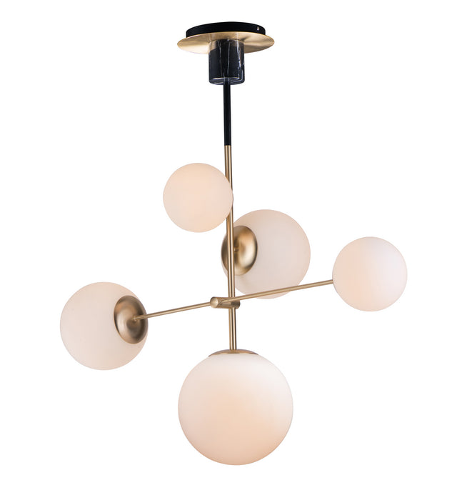 Myhouse Lighting Maxim - 26037SWSBRBK - Five Light pendant - Vesper - Satin Brass / Black