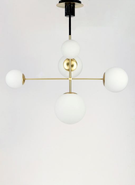 Myhouse Lighting Maxim - 26037SWSBRBK - Five Light pendant - Vesper - Satin Brass / Black