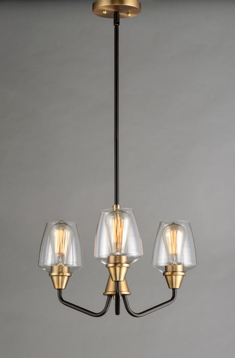 Myhouse Lighting Maxim - 26124CLBZAB - Three Light Chandelier - Goblet - Bronze / Antique Brass