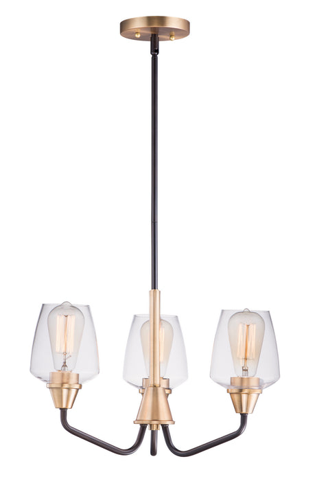 Myhouse Lighting Maxim - 26124CLBZAB - Three Light Chandelier - Goblet - Bronze / Antique Brass
