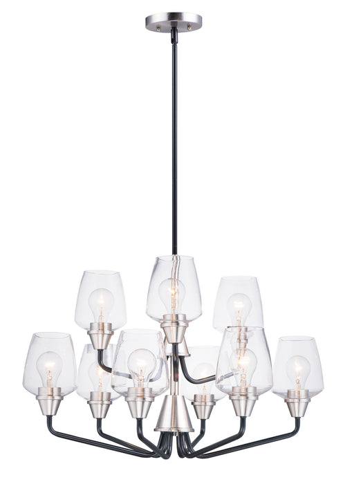 Myhouse Lighting Maxim - 26127CLBKSN - Nine Light Chandelier - Goblet - Black / Satin Nickel