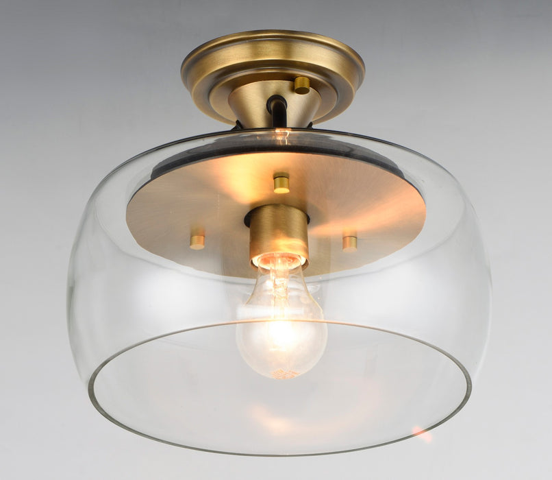 Myhouse Lighting Maxim - 26129CLBZAB - One Light Semi-Flush Mount - Goblet - Bronze / Antique Brass