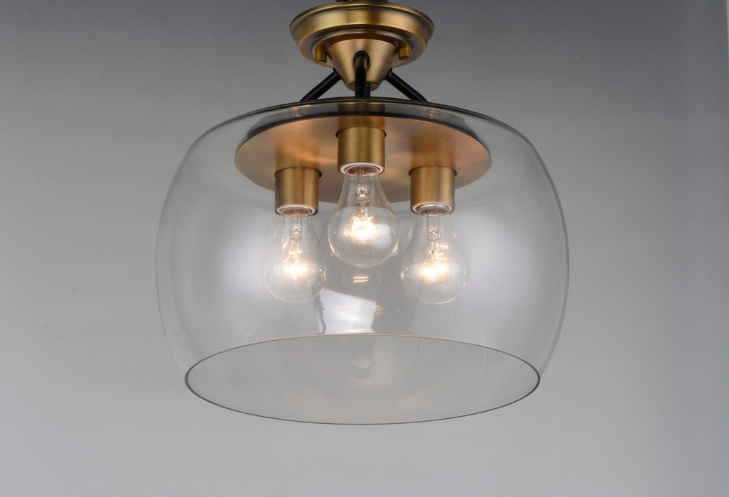 Myhouse Lighting Maxim - 26130CLBZAB - Three Light Semi-Flush Mount - Goblet - Bronze / Antique Brass