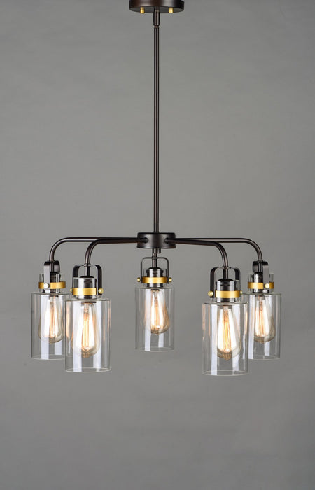 Myhouse Lighting Maxim - 30175CLBZGLD - Five Light Pendant - Magnolia - Bronze / Gold